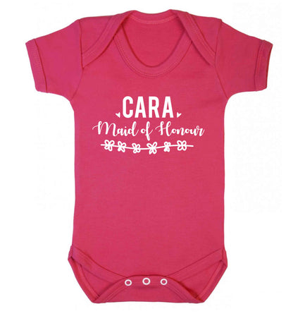 Personalised maid of honour Baby Vest dark pink 18-24 months