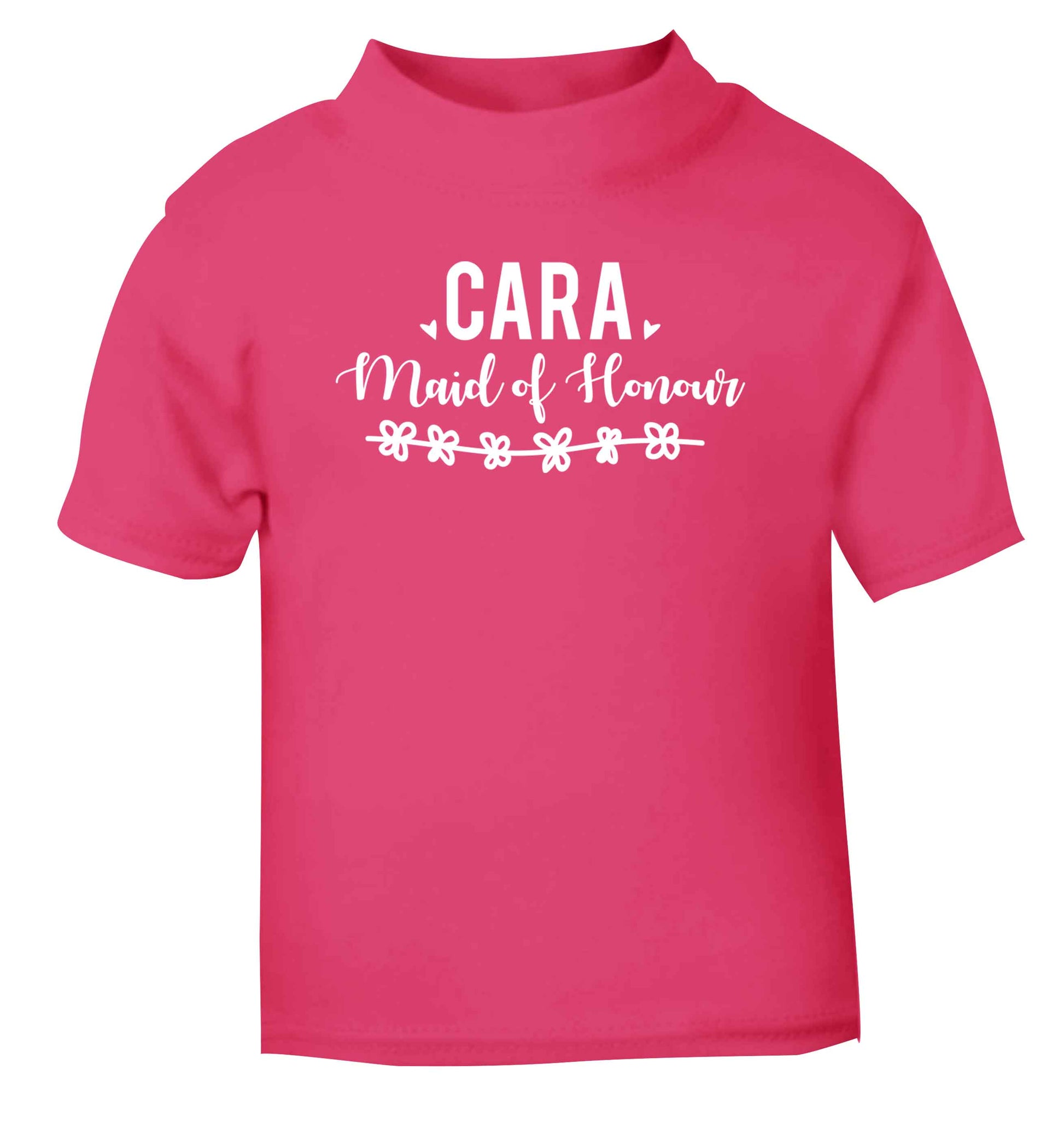 Personalised maid of honour pink Baby Toddler Tshirt 2 Years