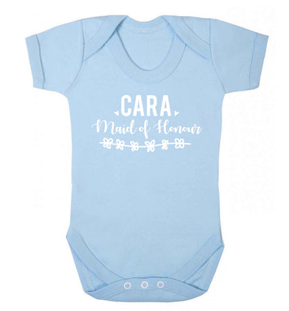 Personalised maid of honour Baby Vest pale blue 18-24 months