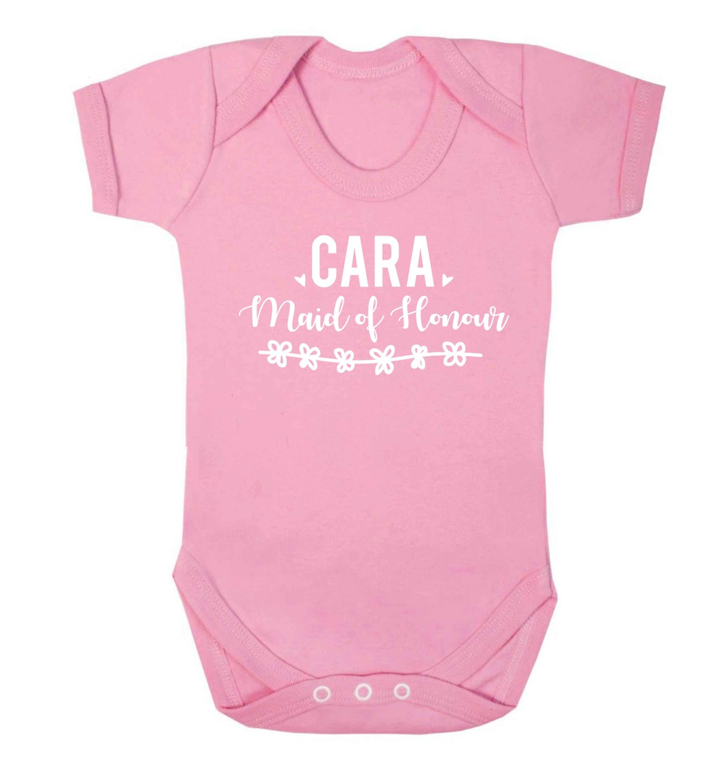 Personalised maid of honour Baby Vest pale pink 18-24 months