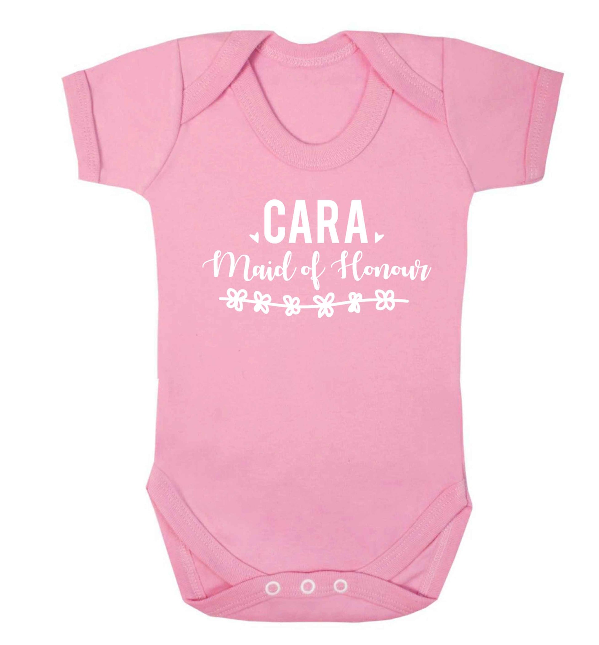 Personalised maid of honour Baby Vest pale pink 18-24 months