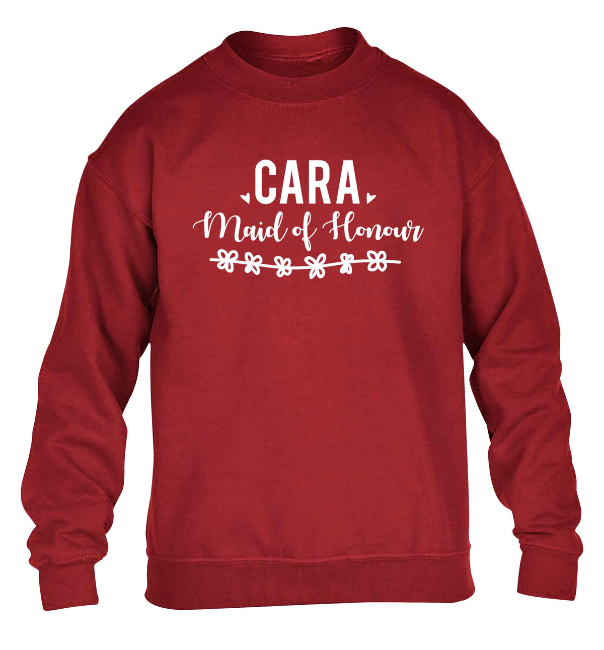 Personalised maid of honour children's grey sweater 12-13 Years