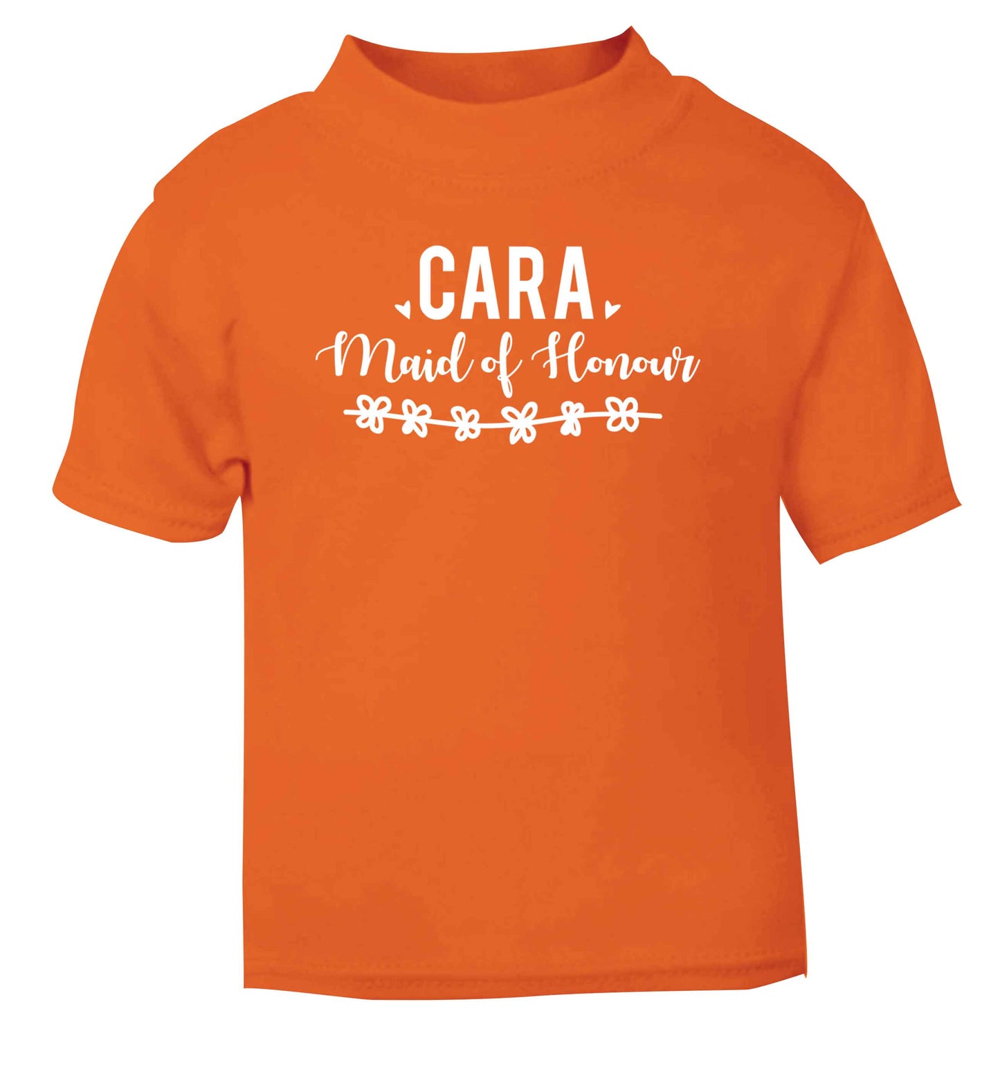 Personalised maid of honour orange Baby Toddler Tshirt 2 Years