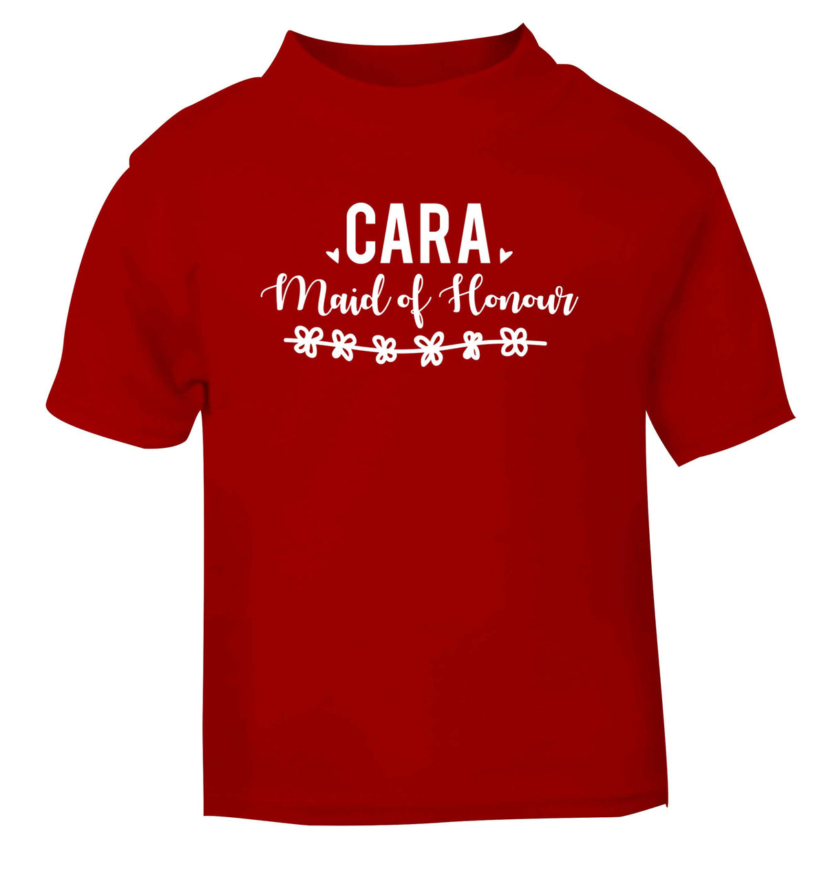 Personalised maid of honour red Baby Toddler Tshirt 2 Years