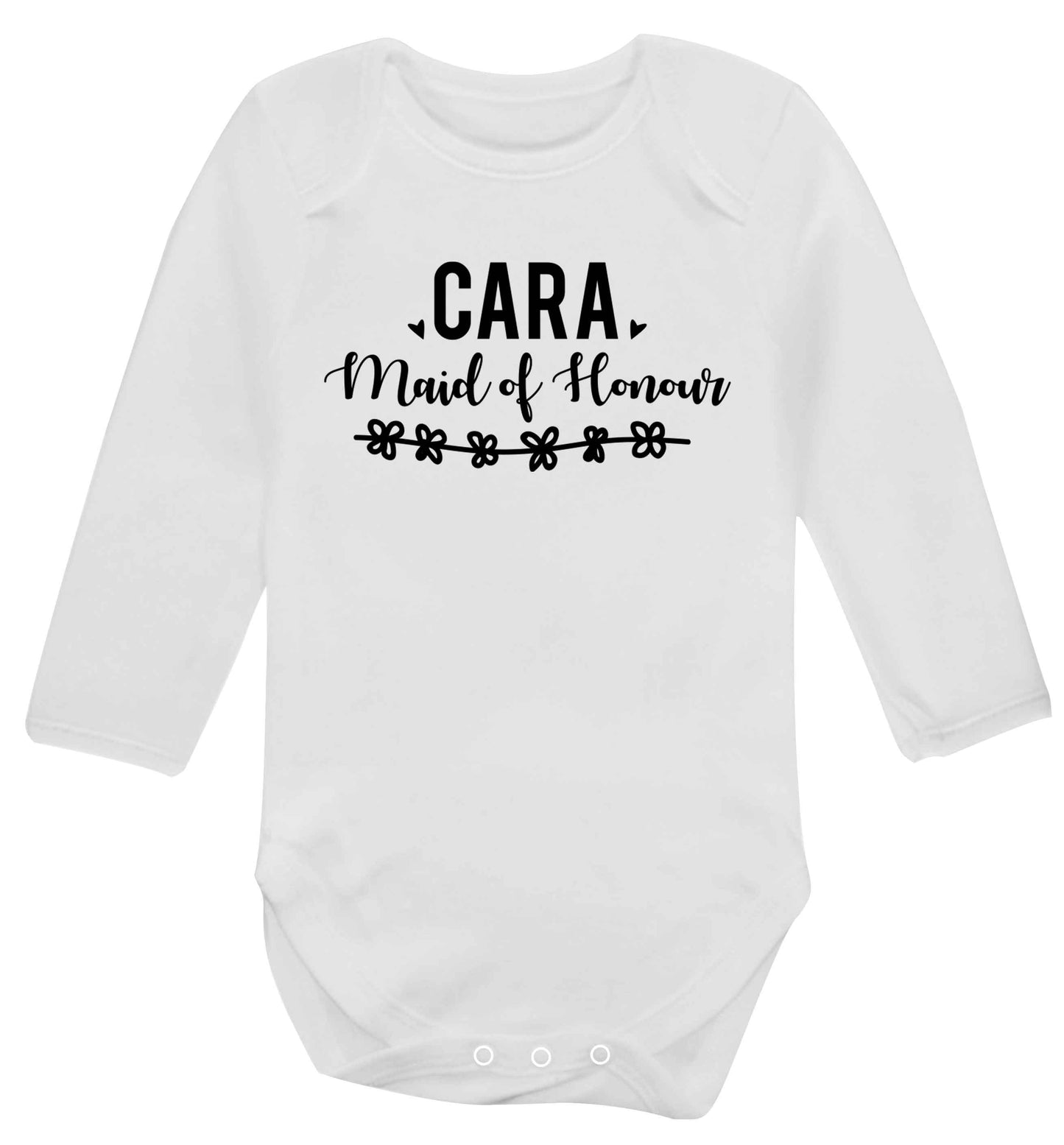 Personalised maid of honour Baby Vest long sleeved white 6-12 months
