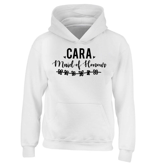 Personalised maid of honour children's white hoodie 12-13 Years