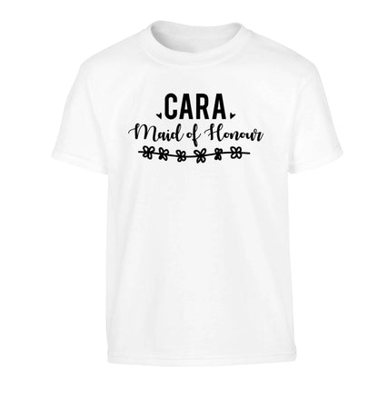 Personalised maid of honour Children's white Tshirt 12-13 Years
