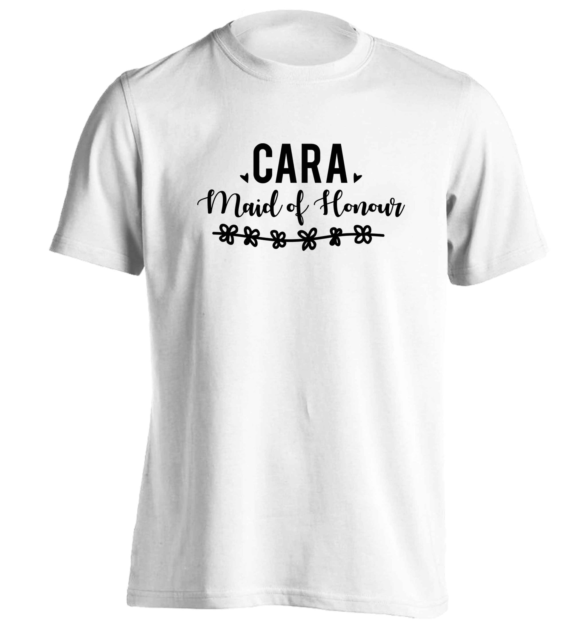 Personalised maid of honour adults unisex white Tshirt 2XL