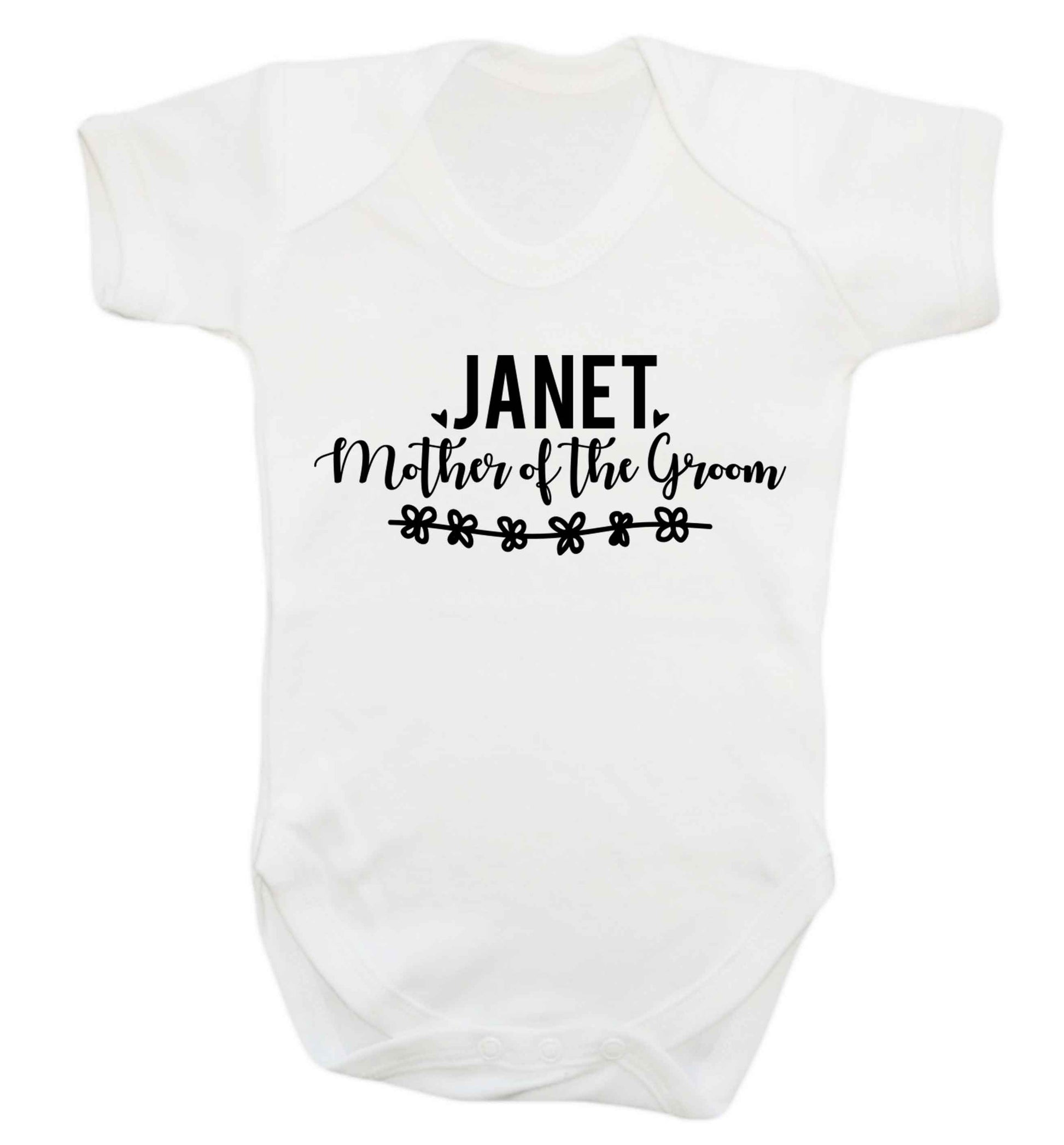 Personalised mother of the groom Baby Vest white 18-24 months