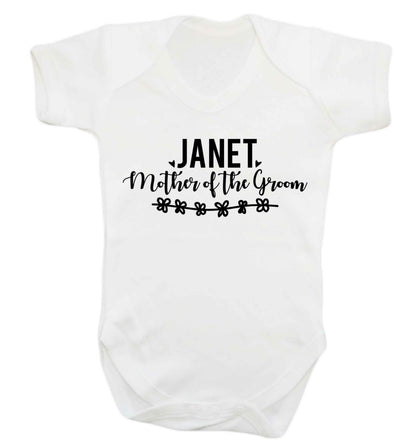 Personalised mother of the groom Baby Vest white 18-24 months