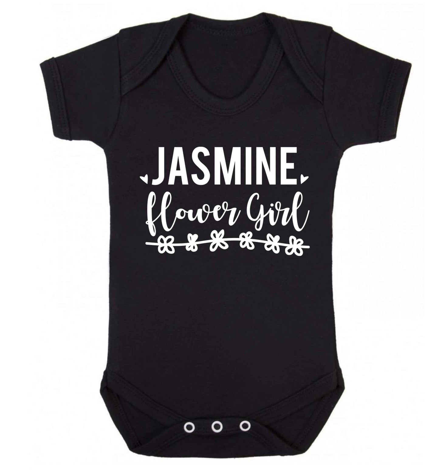 Personalised flower girl Baby Vest black 18-24 months