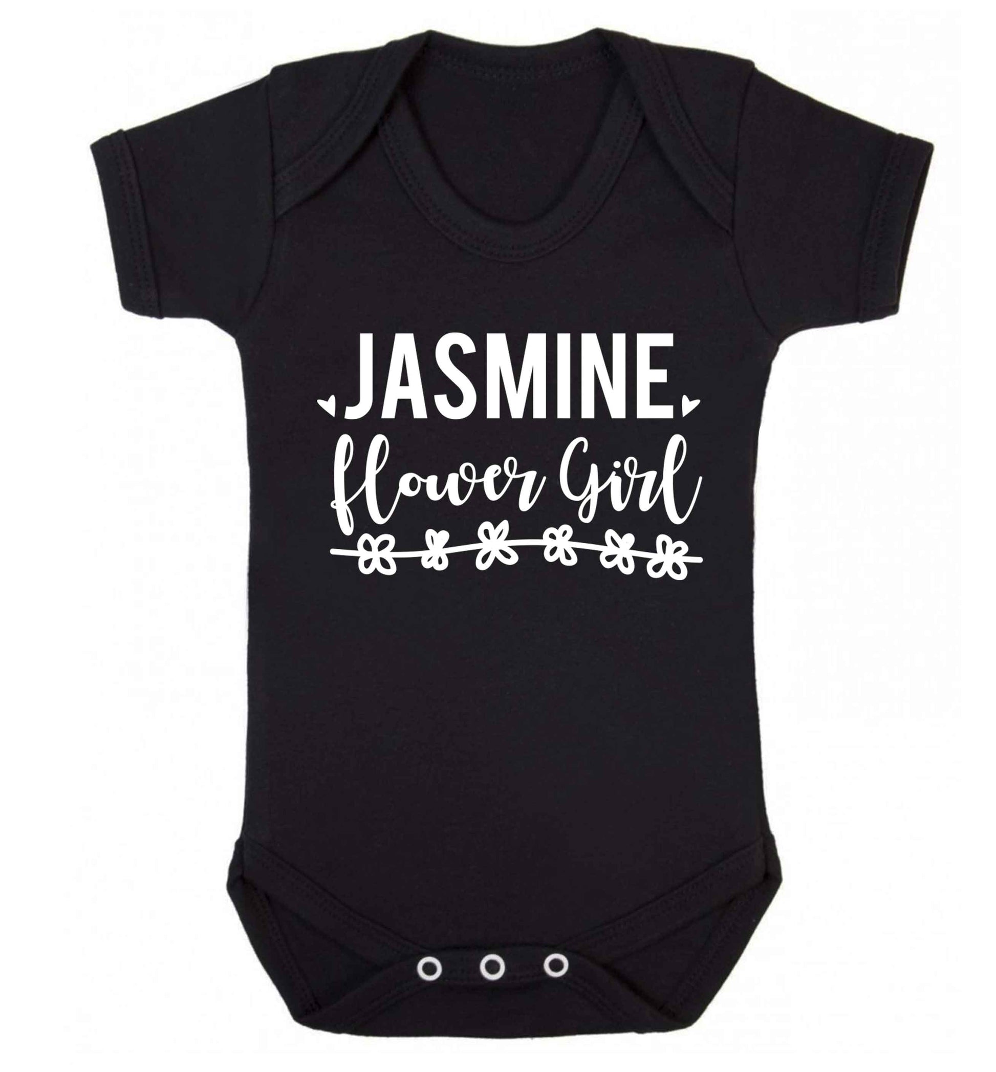 Personalised flower girl Baby Vest black 18-24 months