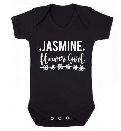 Personalised flower girl Baby Vest black 18-24 months