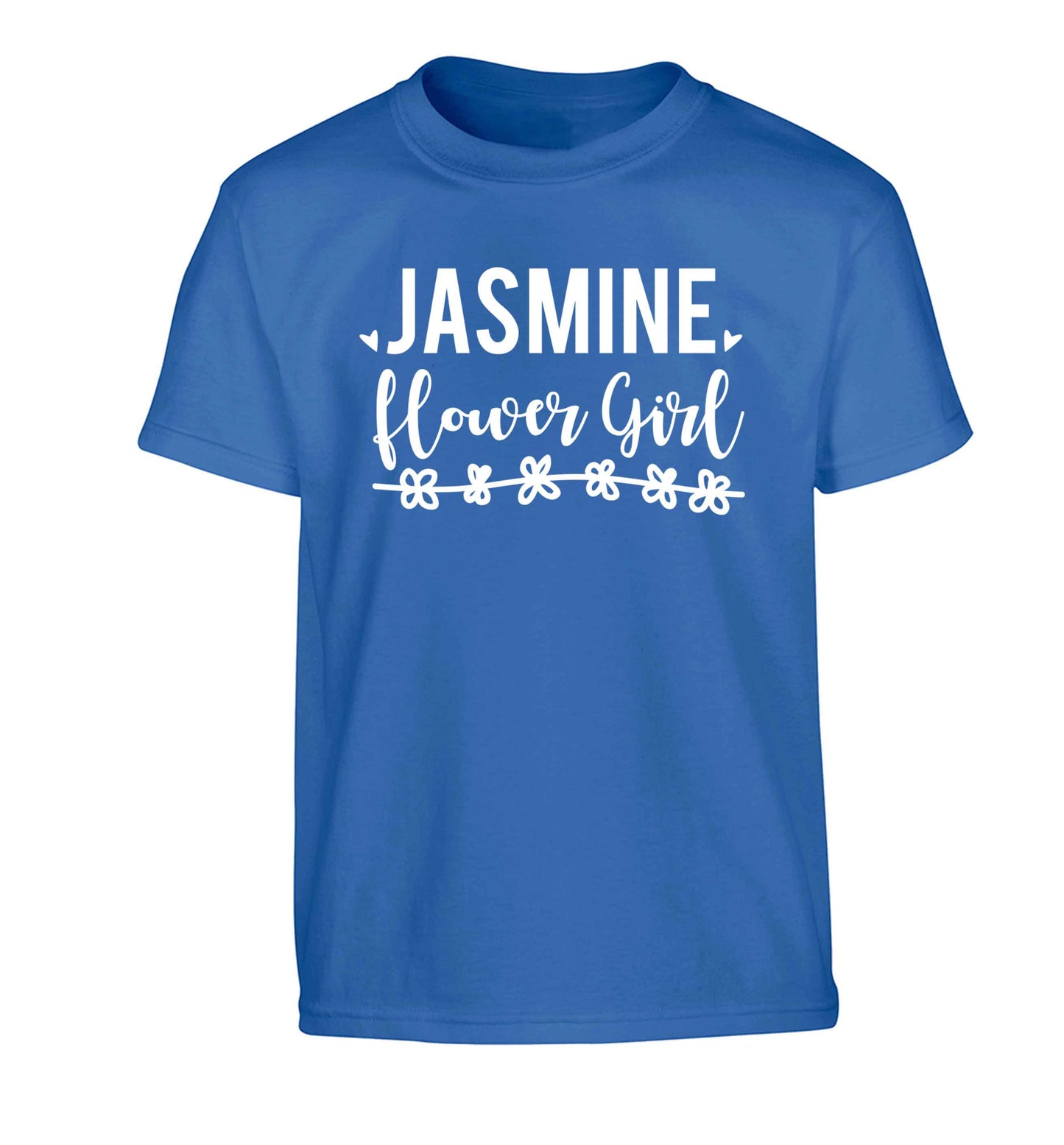 Personalised flower girl Children's blue Tshirt 12-13 Years