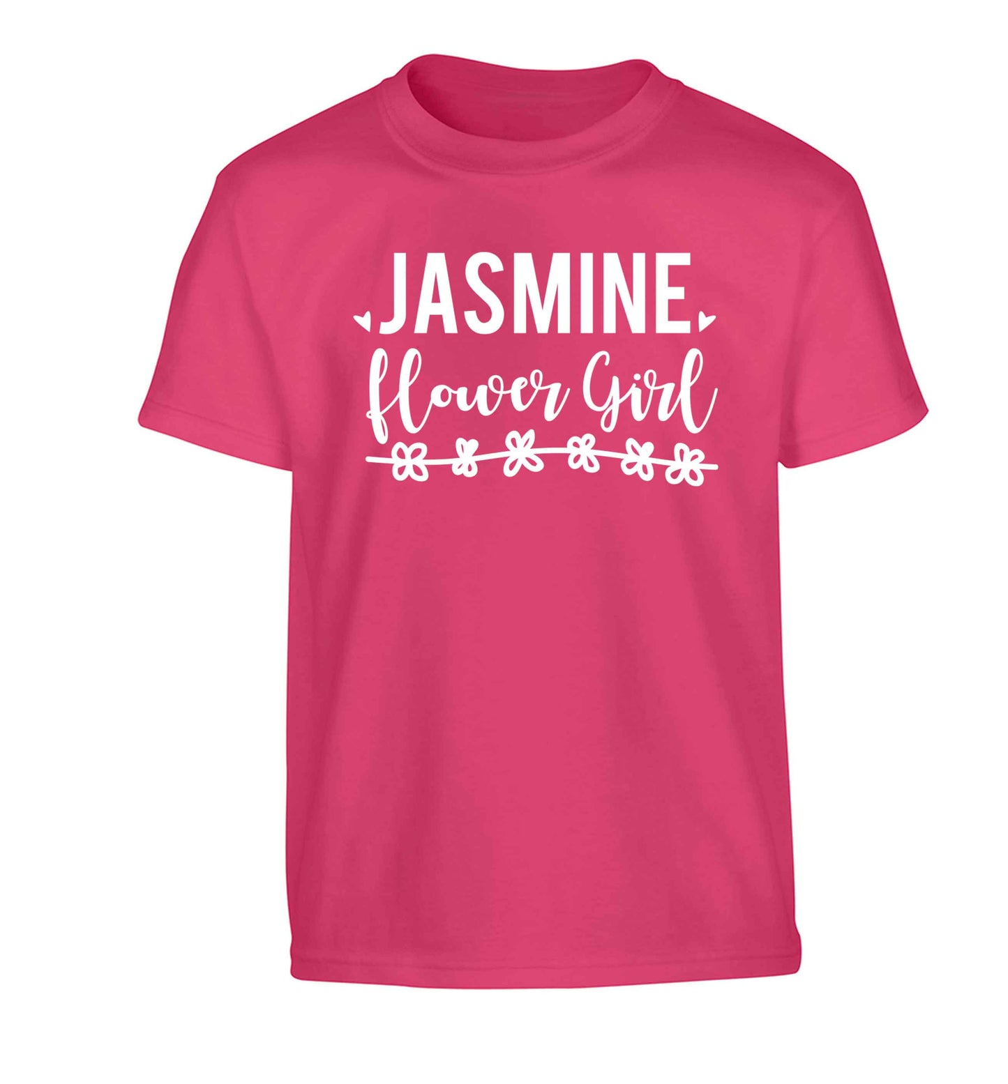 Personalised flower girl Children's pink Tshirt 12-13 Years
