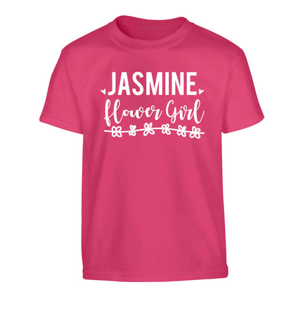 Personalised flower girl Children's pink Tshirt 12-13 Years