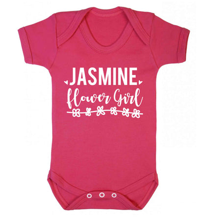 Personalised flower girl Baby Vest dark pink 18-24 months