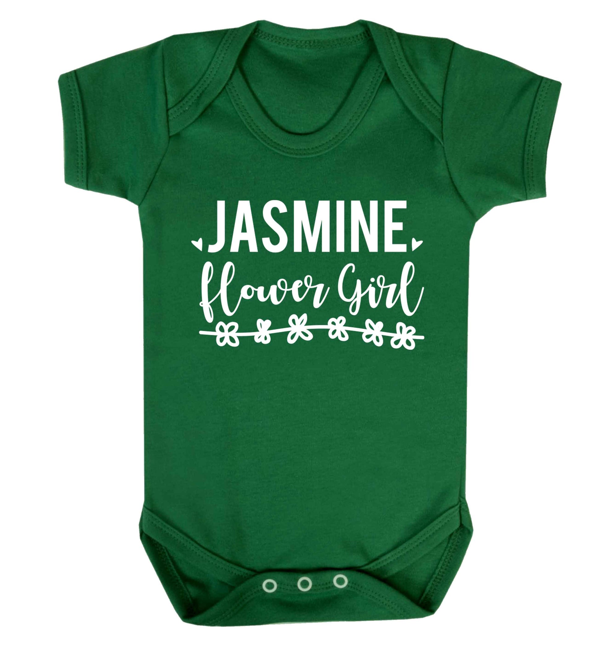 Personalised flower girl Baby Vest green 18-24 months
