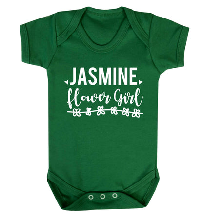 Personalised flower girl Baby Vest green 18-24 months