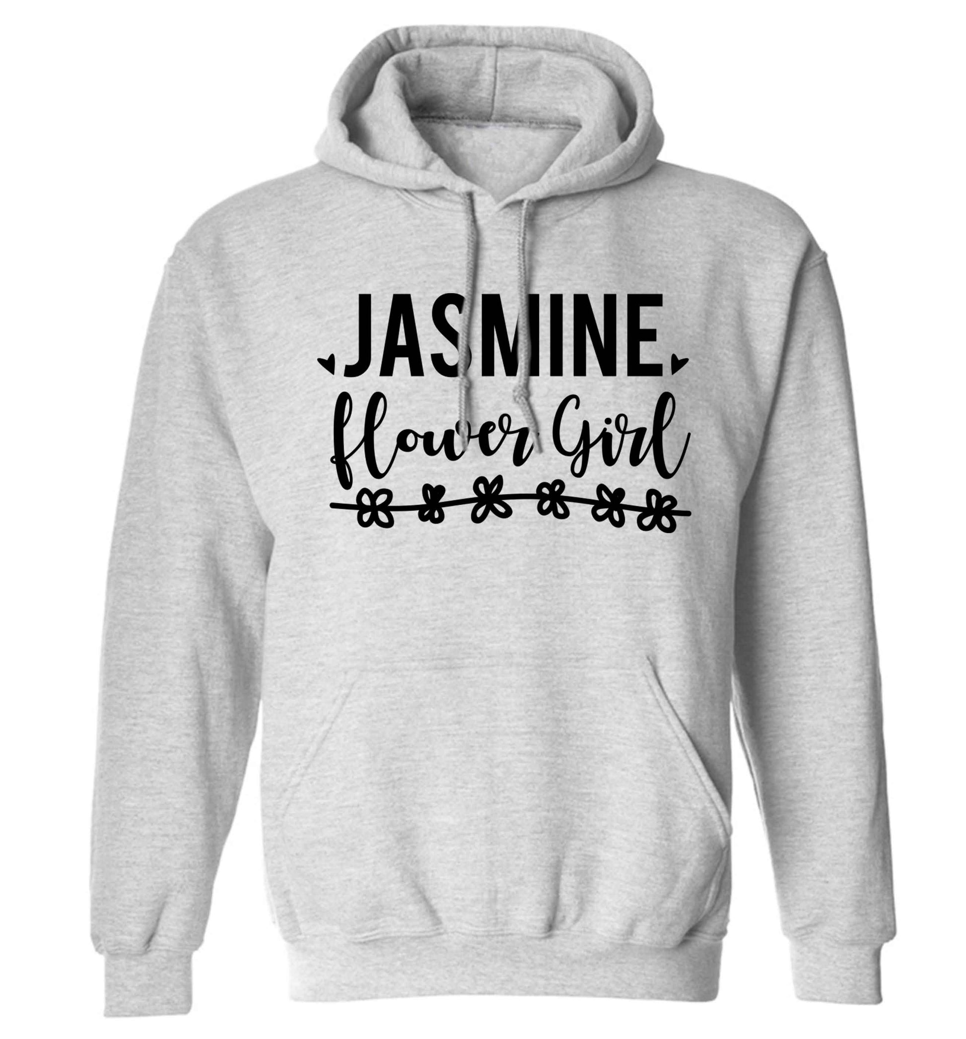 Personalised flower girl adults unisex grey hoodie 2XL