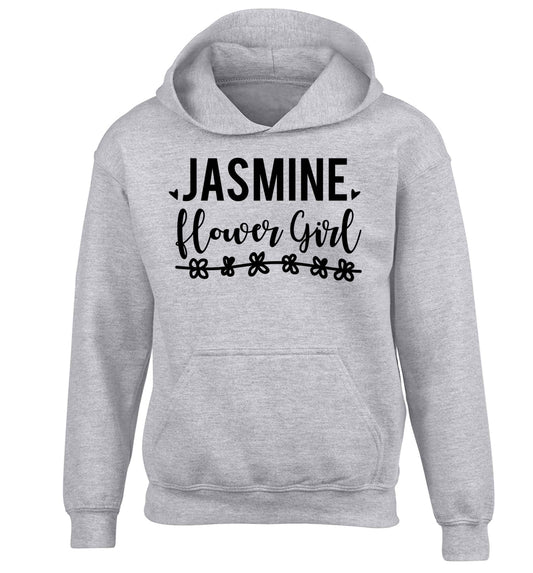 Personalised flower girl children's grey hoodie 12-13 Years