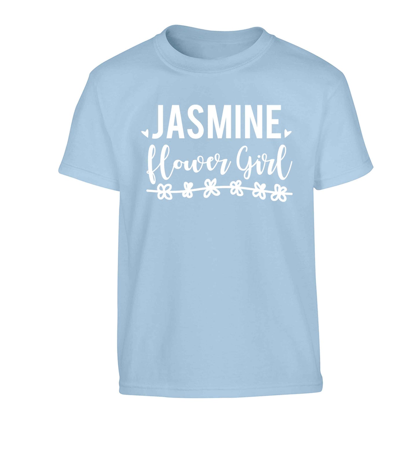 Personalised flower girl Children's light blue Tshirt 12-13 Years