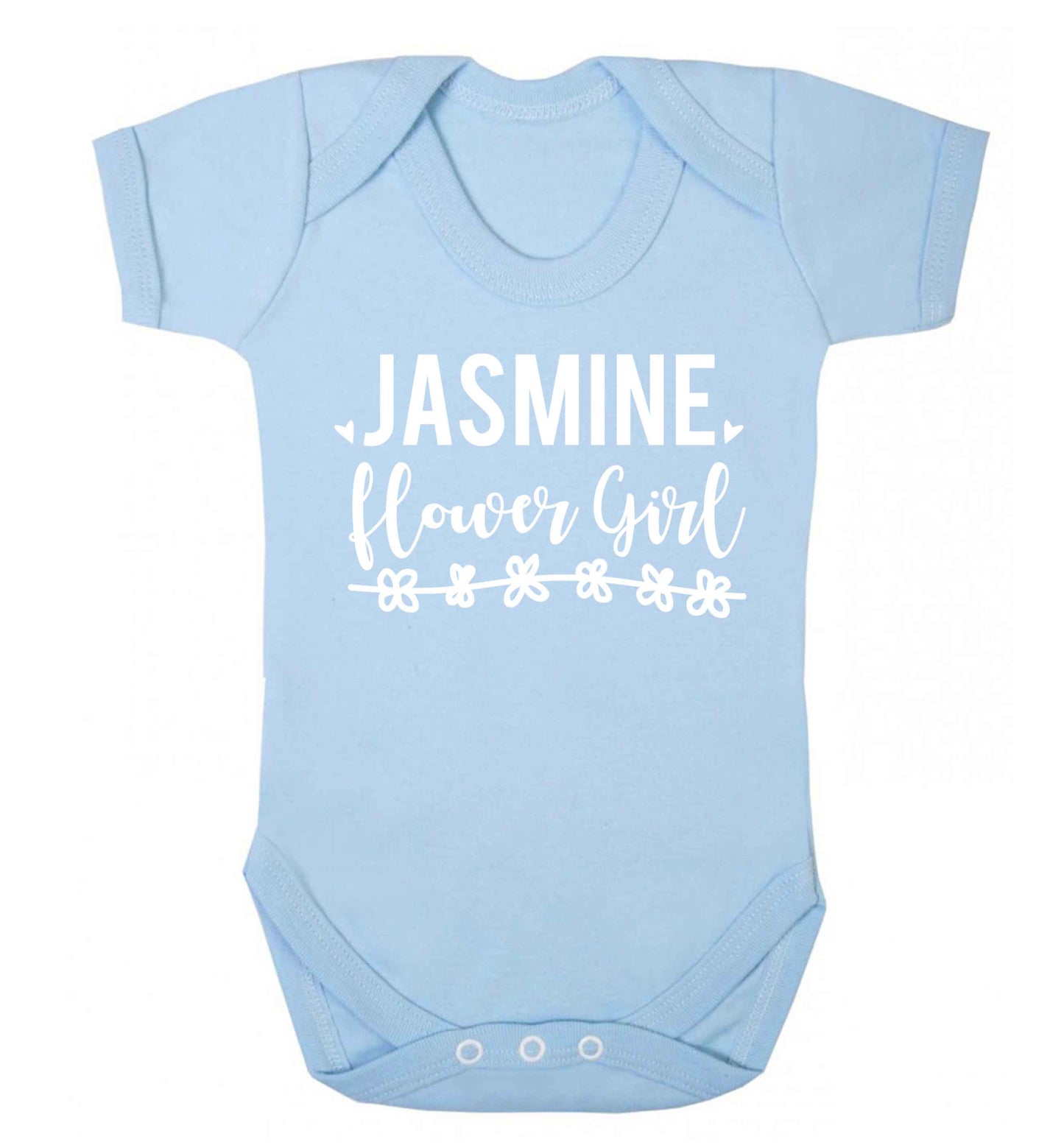 Personalised flower girl Baby Vest pale blue 18-24 months