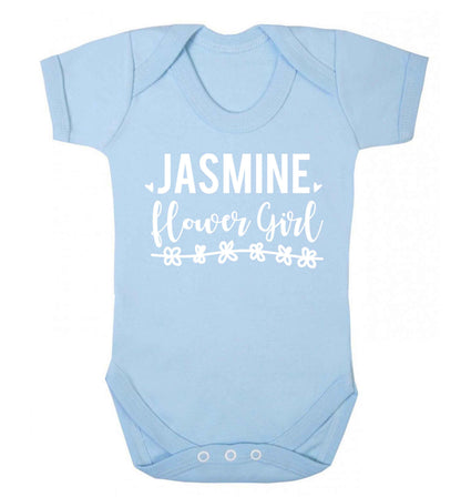 Personalised flower girl Baby Vest pale blue 18-24 months