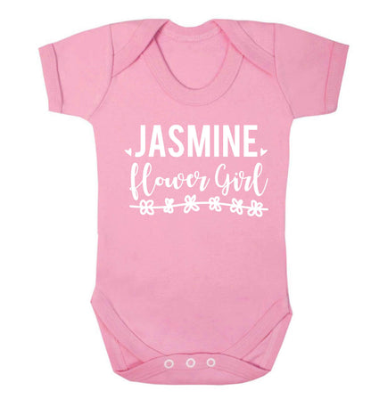 Personalised flower girl Baby Vest pale pink 18-24 months