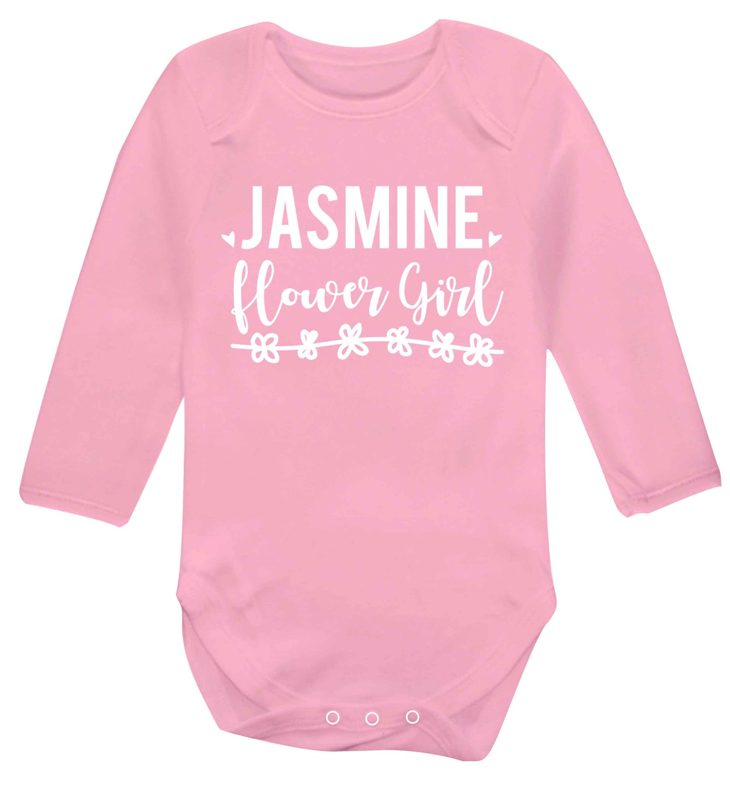 Personalised flower girl Baby Vest long sleeved pale pink 6-12 months