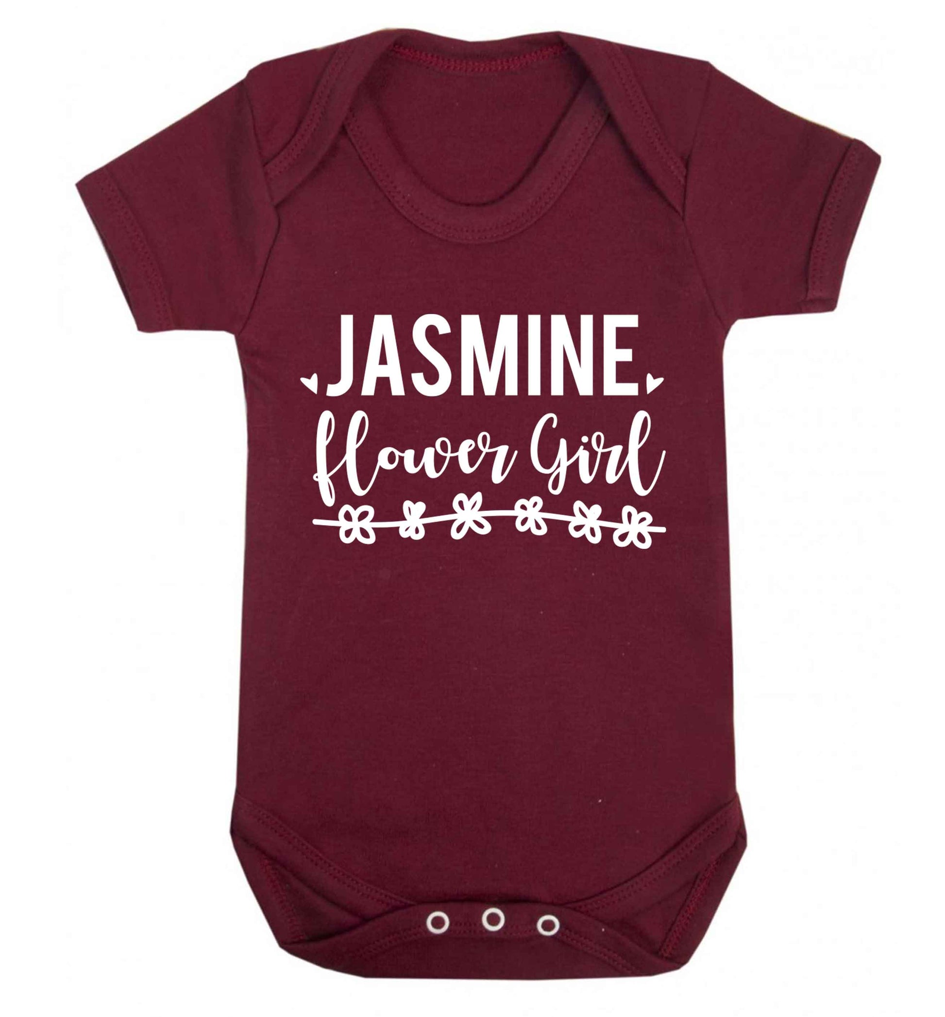 Personalised flower girl Baby Vest maroon 18-24 months
