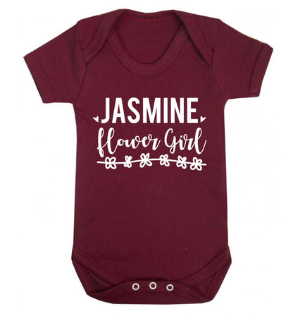 Personalised flower girl Baby Vest maroon 18-24 months
