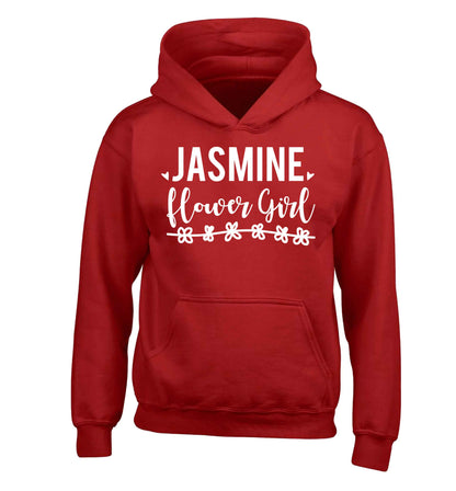 Personalised flower girl children's red hoodie 12-13 Years