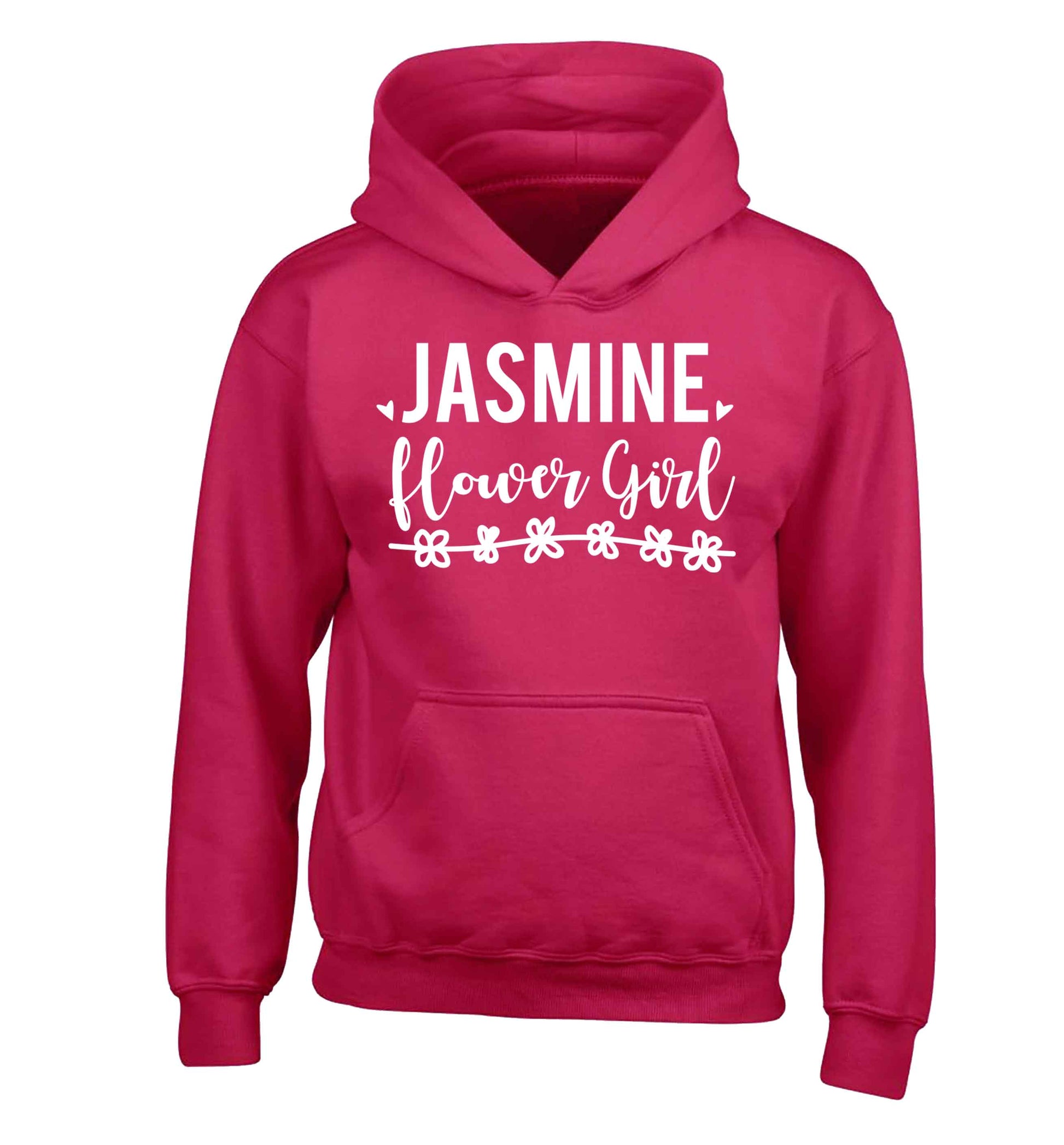 Personalised flower girl children's pink hoodie 12-13 Years