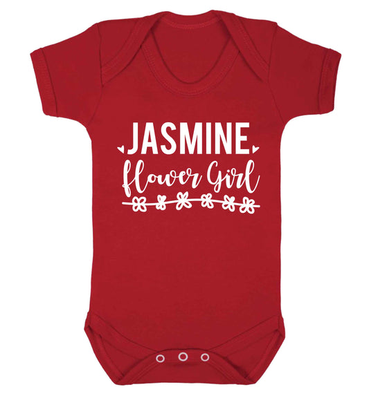 Personalised flower girl Baby Vest red 18-24 months