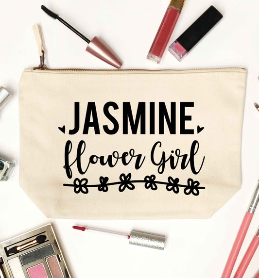 Personalised flower girl natural makeup bag