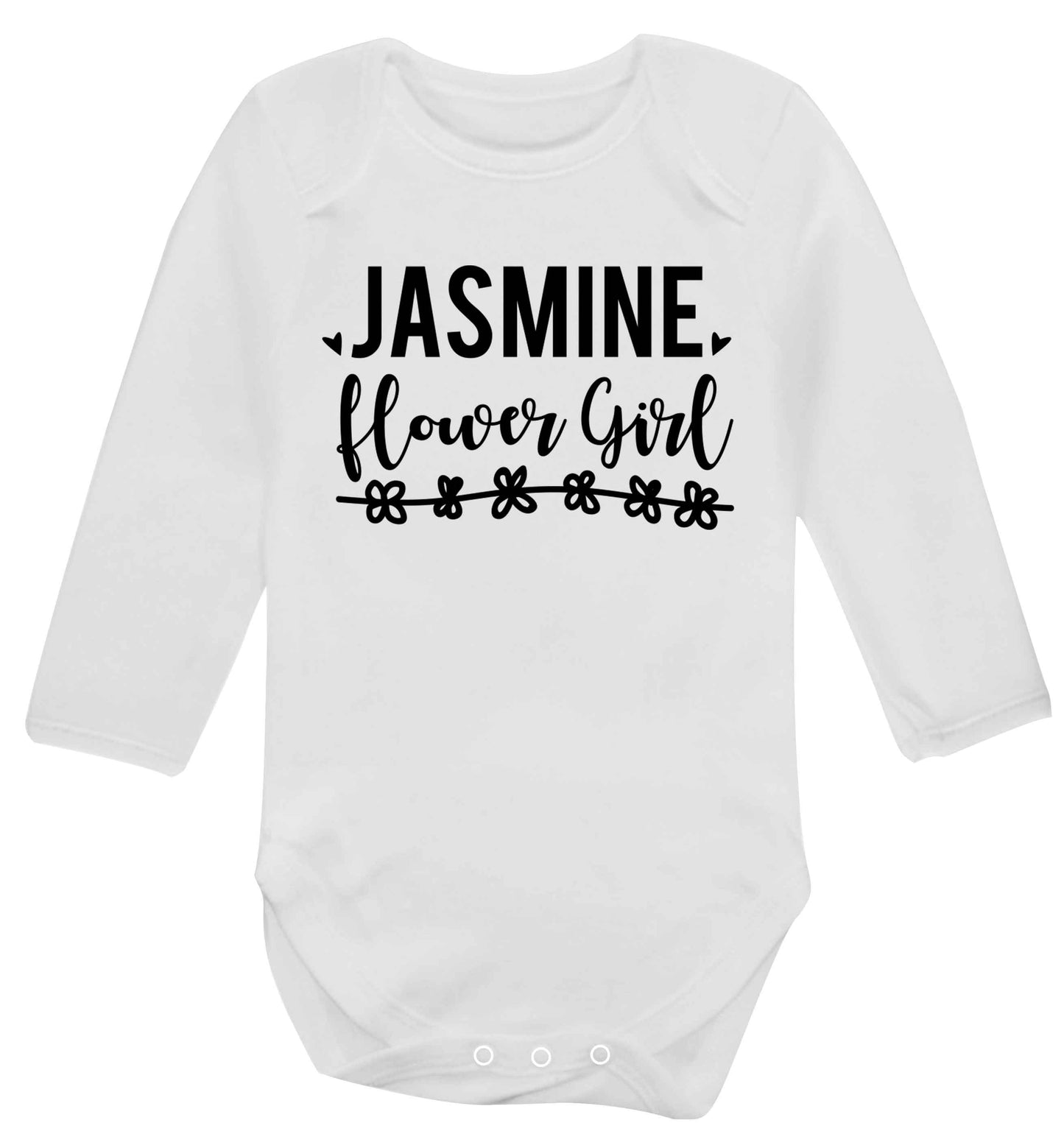 Personalised flower girl Baby Vest long sleeved white 6-12 months