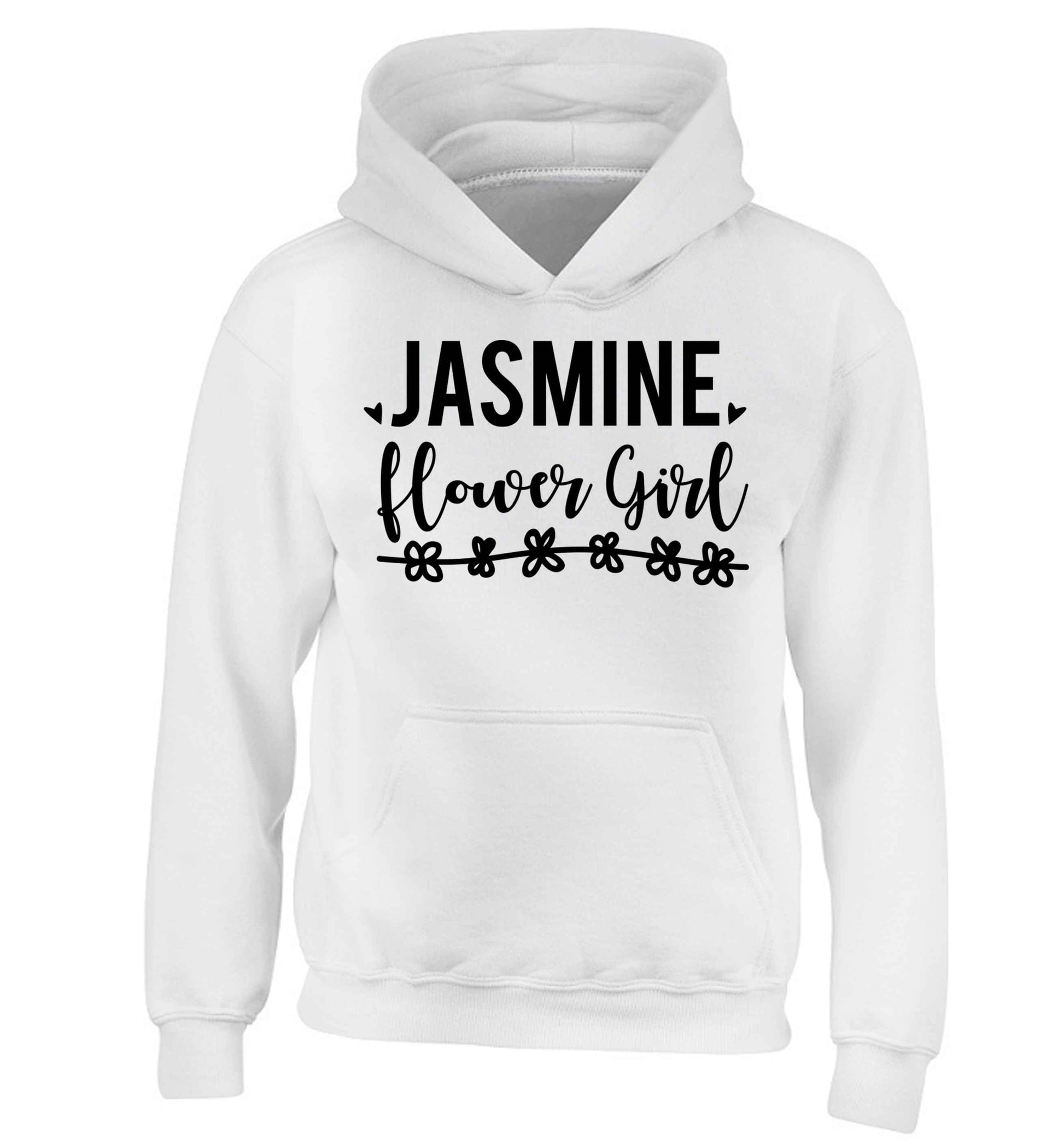 Personalised flower girl children's white hoodie 12-13 Years