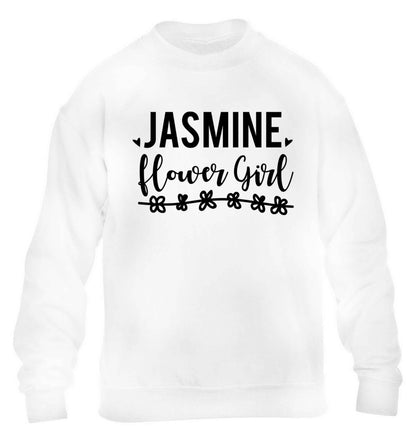 Personalised flower girl children's white sweater 12-13 Years