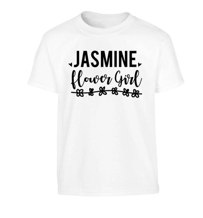 Personalised flower girl Children's white Tshirt 12-13 Years