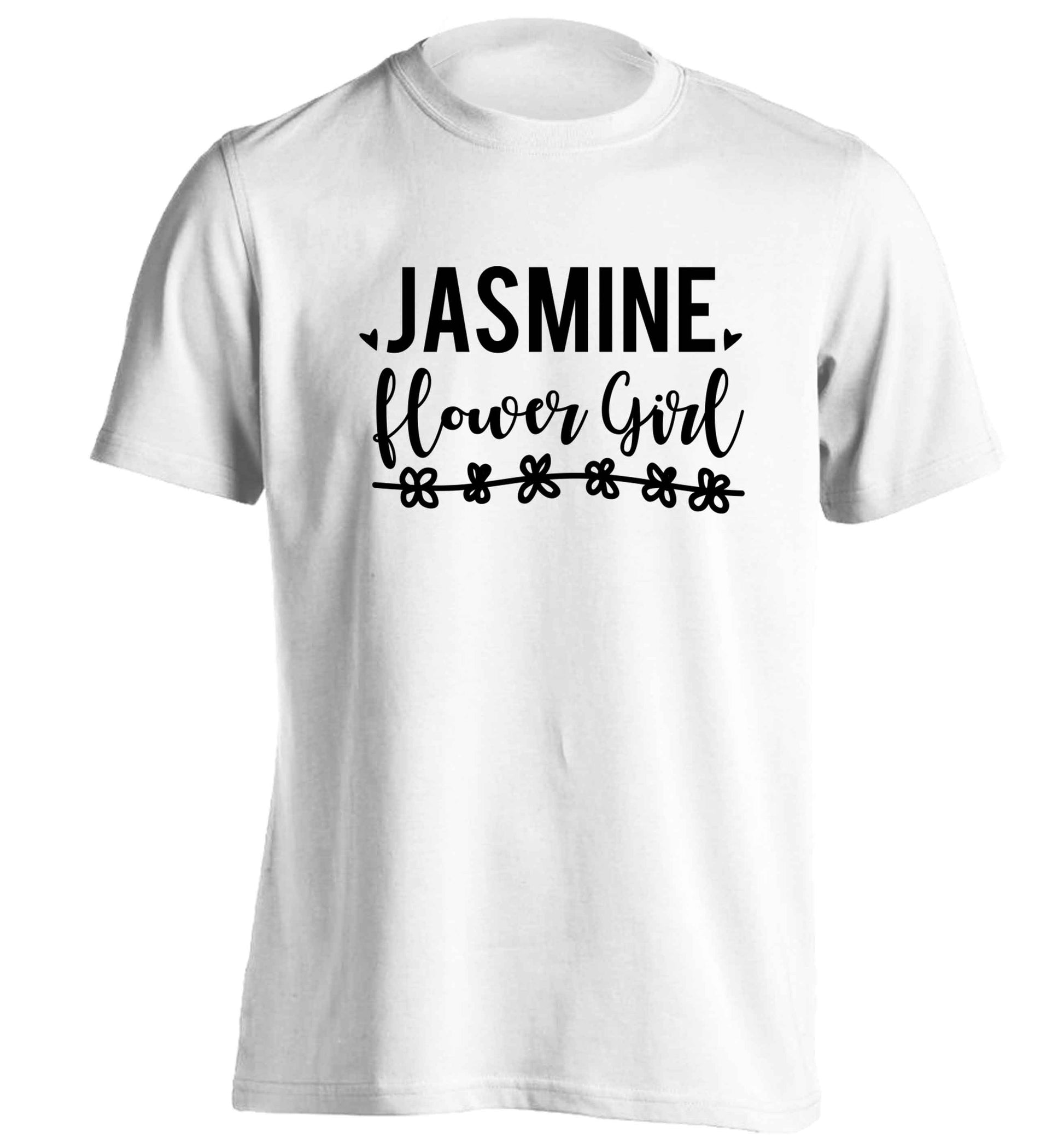Personalised flower girl adults unisex white Tshirt 2XL