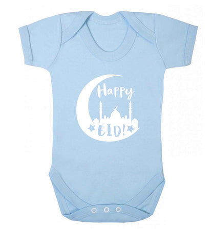 Happy Eid baby vest pale blue 18-24 months