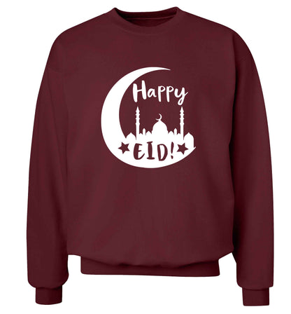 Happy Eid adult's unisex maroon sweater 2XL
