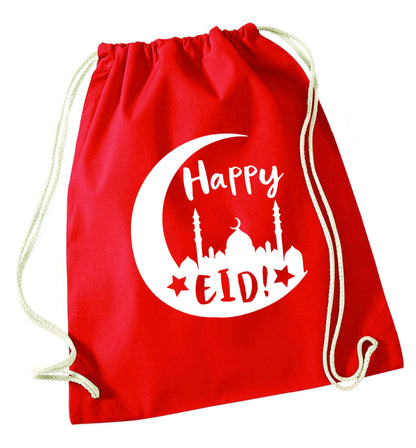 Happy Eid red drawstring bag 