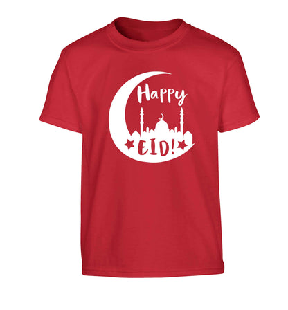 Happy Eid Children's red Tshirt 12-13 Years