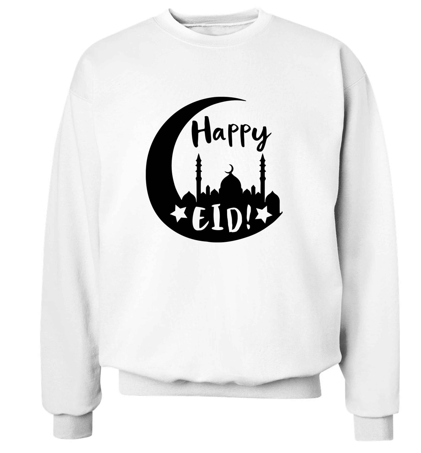 Happy Eid adult's unisex white sweater 2XL
