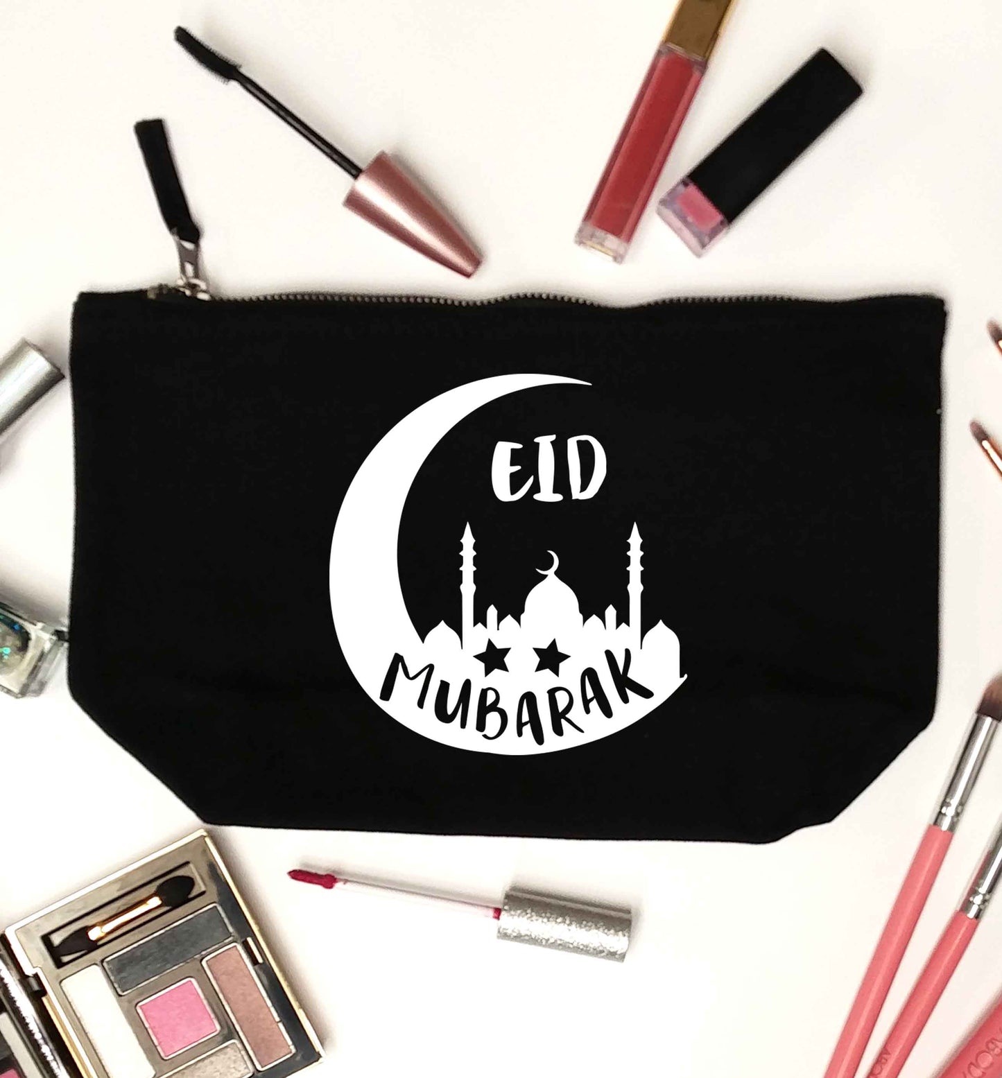 Eid mubarak black makeup bag
