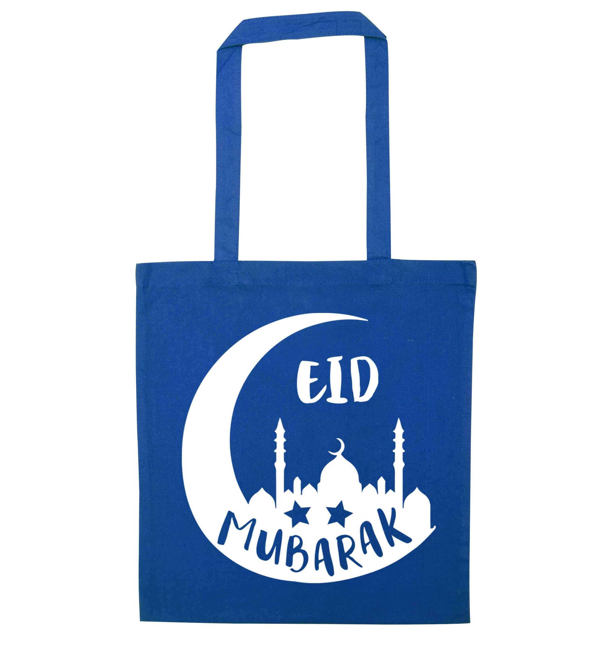 Eid mubarak blue tote bag