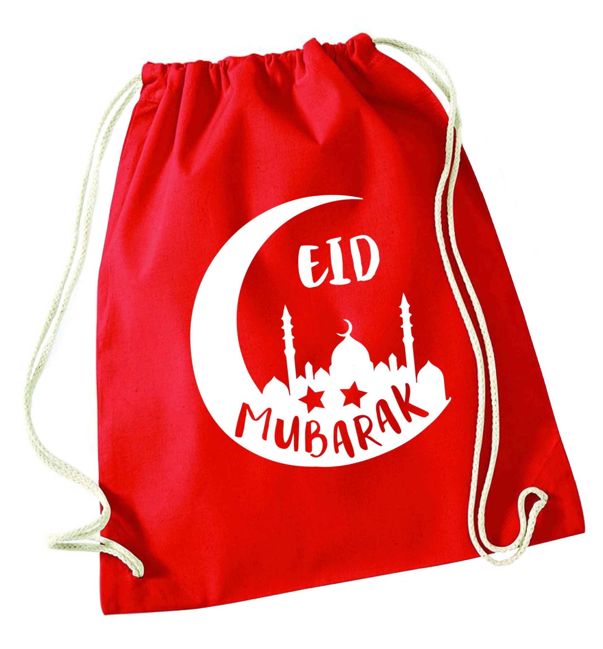 Eid mubarak red drawstring bag 
