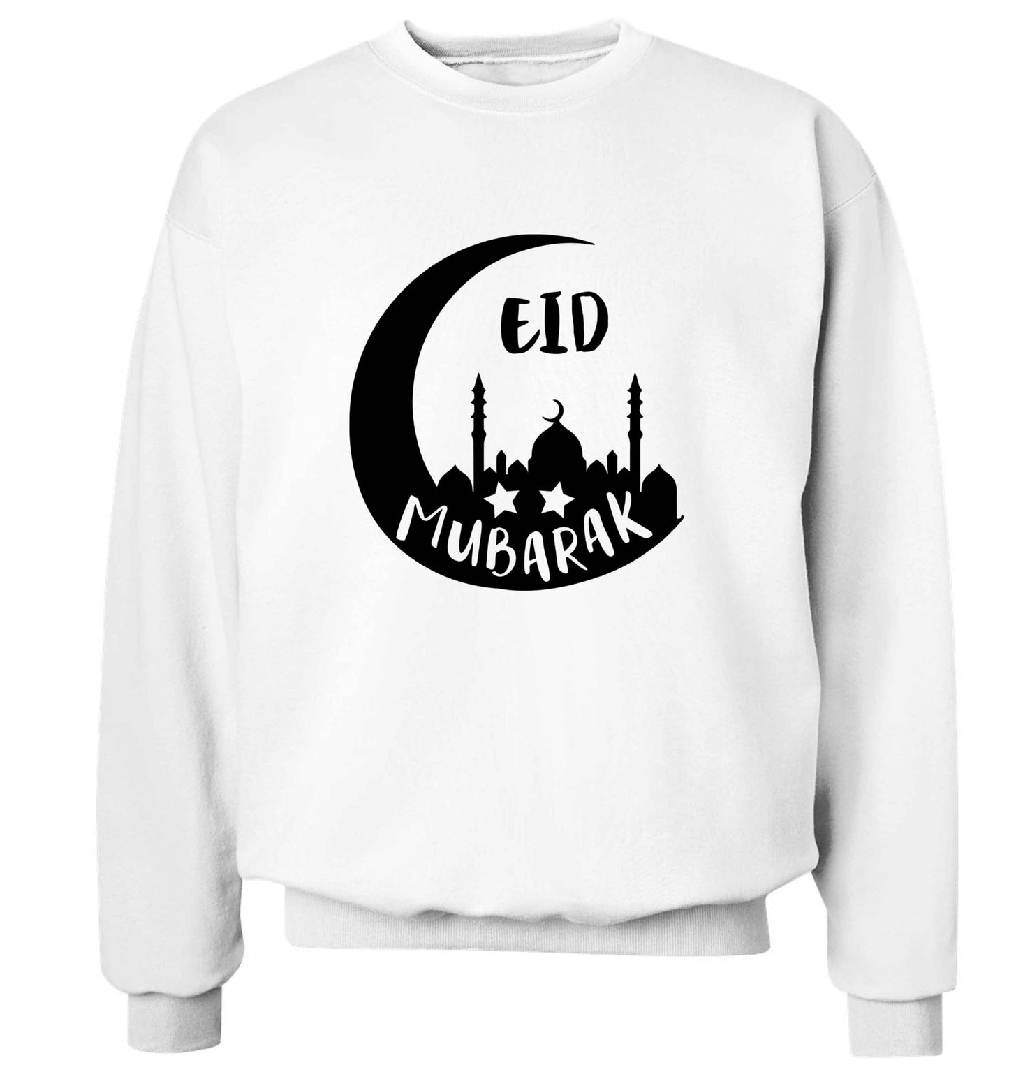 Eid mubarak adult's unisex white sweater 2XL